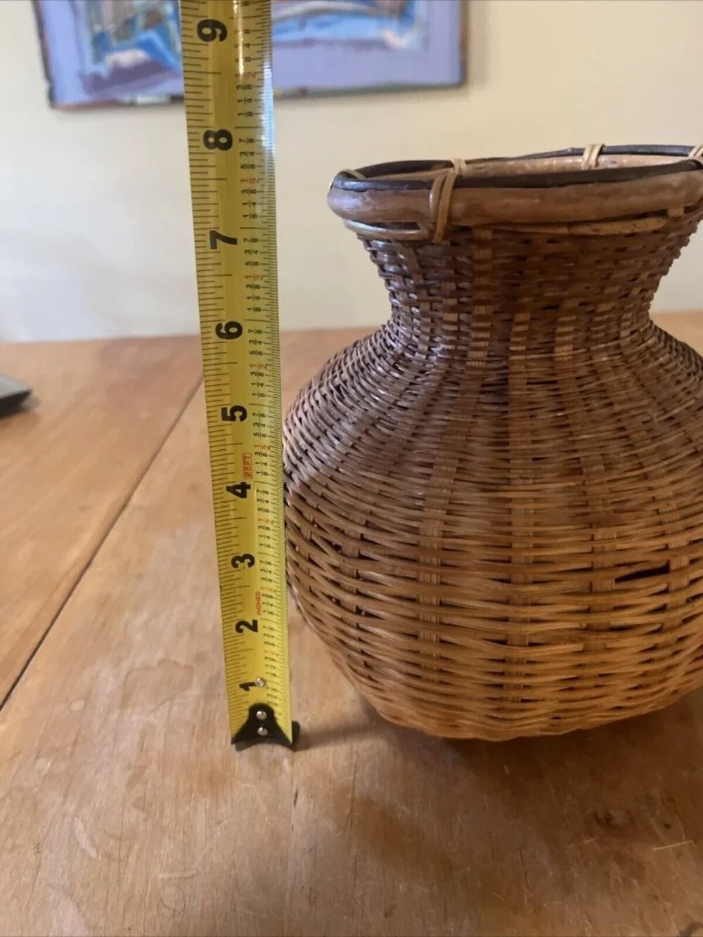 Fishing Basket Thailand Great Condition Handmade 8in Tall